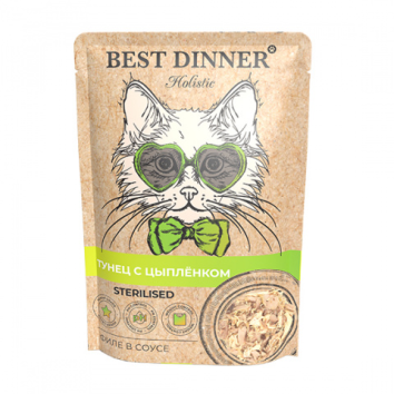 Best Dinner Холистик - Пауч для кошек, Тунец с Цыпленком, 70гр