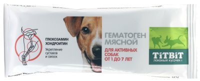 TiTBiT - Лакомство для собак, Гематоген мясной для активных собак, 35 гр