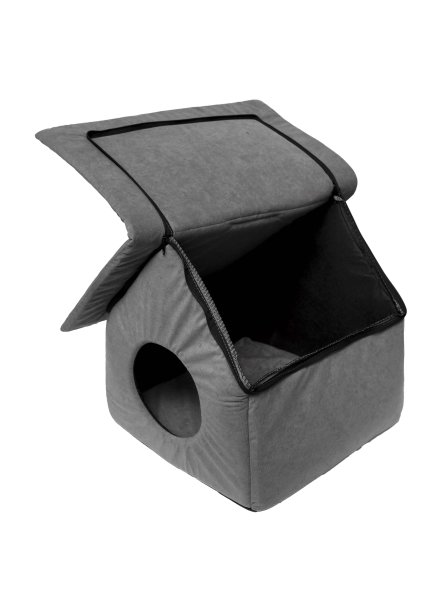 PetSHOP - Домик для животных &amp;quot;Избушка&amp;quot; серая, 35x35x38 см