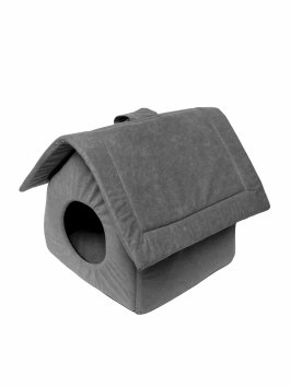 PetSHOP - Домик для животных &amp;quot;Избушка&amp;quot; серая, 35x35x38 см