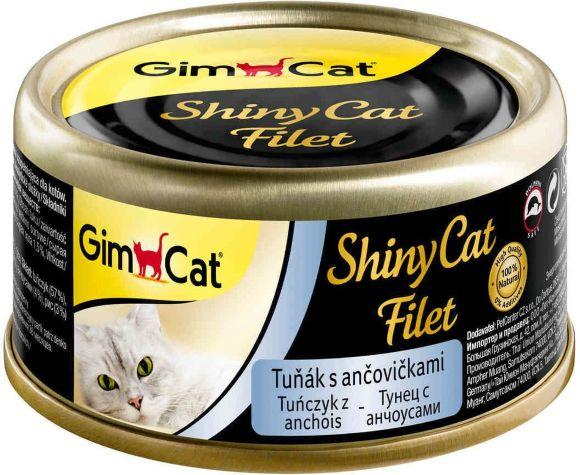 Gimpet ShinyCat Filet - Консервы для кошек, с тунцом и анчоусами 70гр
