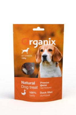 Organix - Лакомство для собак, утиные гантельки, 100гр Organix - Лакомство для собак, утиные гантельки, 100гр