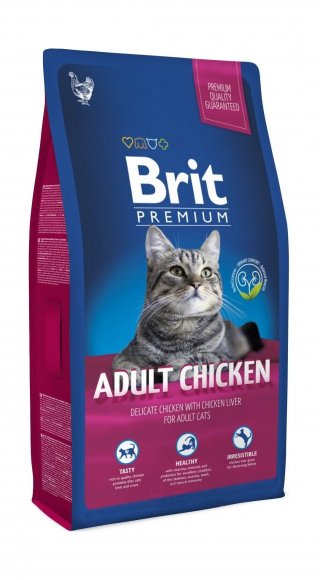 Brit Premium Adult Chicken - Сухой корм для взрослых кошек, с курицей и печенью