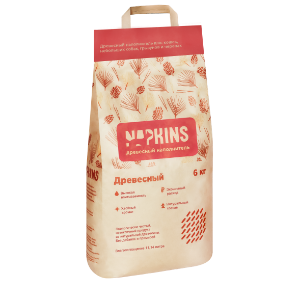 Napkins - Древесный наполнитель для кошачьего туалета