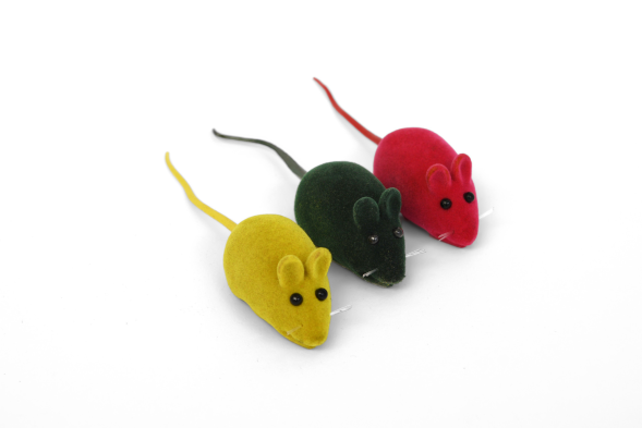Игрушка для кошек, виниловая мышка, 3 шт, 5,5 см