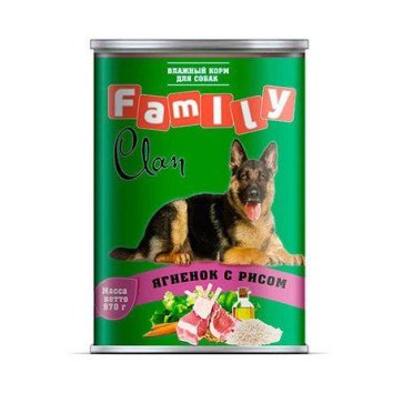 Clan Family - Консервы для собак ягненок с рисом  №44 970г