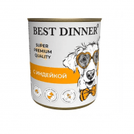 Best Dinner Super Premium - Консервы для собак, с Индейкой, 340 гр