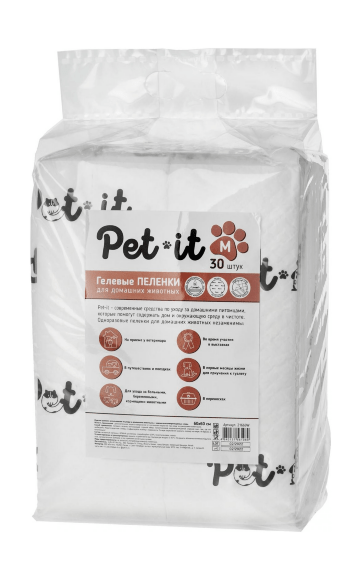 Pet-it - Впитывающие пеленки для животных, SAP, угловые стикеры, белые, размер, 30 шт