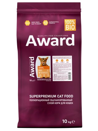 Award Urinary - Сухой корм для взрослых кошек, для профилактики мочекаменной болезни, с Курицей