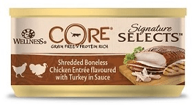 Wellness Core Signature Selects - Консервы из курицы с индейкой в виде фарша в соусе для кошек 79 г