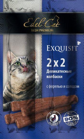 Edel Cat - Лакомство для кошек, Колбаски-мини с форелью и солодом 4шт. по 2гр