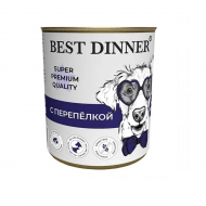 Best Dinner Super Premium - Консервы для собак, с Перепелкой, 340 гр