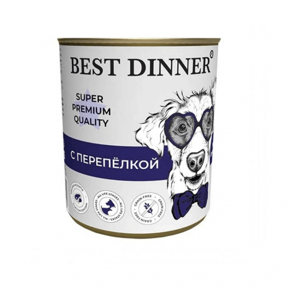 35777.580 Best Dinner Super Premium - Konservi dlya sobak, s Perepelkoi, 340 gr kypit v zoomagazine «PetXP» Best Dinner Super Premium - Консервы для собак, с Перепелкой, 340 гр
