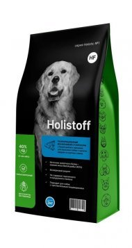 Holistoff - Сухой корм для взрослых собак и щенков средних и крупных пород, с Белой рыбой и Овощами