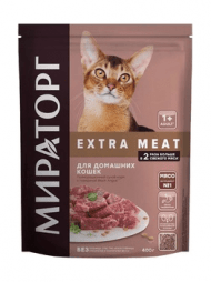 Мираторг EXTRA MEAT - Сухой корм для домашних кошек старше 1 года, Говядина Black Angus