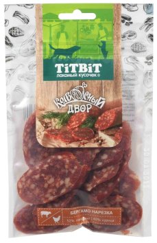 TitBit - Колбасный двор - Лакомство для собак, Нарезка Бергамо, 80 гр
