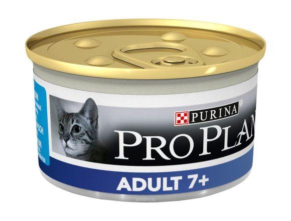 11112.580 Pro Plan Adult 7+ - Vlajnii korm dlya pojilih koshek 85gr kypit v zoomagazine «PetXP» Pro Plan Adult 7+ - Влажный корм для пожилых кошек 85гр