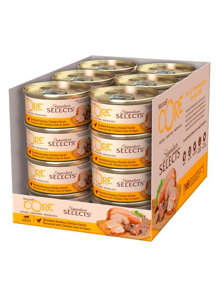 Core Signature Selects - Консервы из курицы с куриной печенью в виде фарша в соусе для кошек 79 г