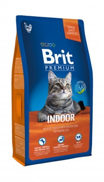 Brit Premium Indoor - Сухой корм для домашних кошек, с курицей и печенью