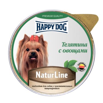Happy Dog - Паштет для собак, Телятина с овощами 125гр