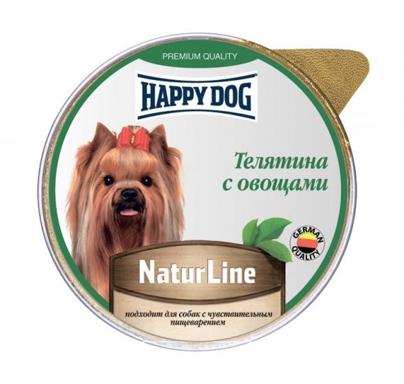 Happy Dog - Паштет для собак, Телятина с овощами 125гр