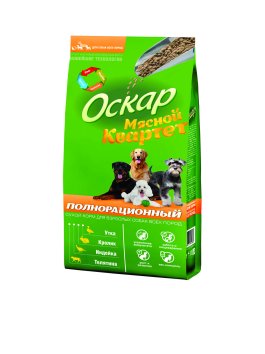 Оскар - Сухой корм для собак Мясной квартет 13 кг