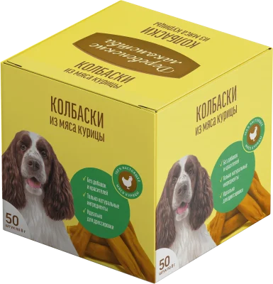 Деревенские Лакомства - Мини-колбаски для собак из Мяса Курицы, 50 шт Деревенские Лакомства - Мини-колбаски для собак из Мяса Курицы, 50 шт