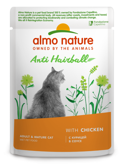 Almo Nature - Полнорационный консервированный корм для взрослых кошек с курицей в соусе 85г