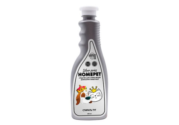 Homepet - Серебряная серия - Стирать тут, средство для стирки вещей домашних животных 500 мл