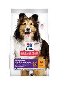 Hill's Science Plan Adult Sensitive Stomach & Skin - Сухой корм для взрослых собак с чувствительным желудком и кожей 12 кг