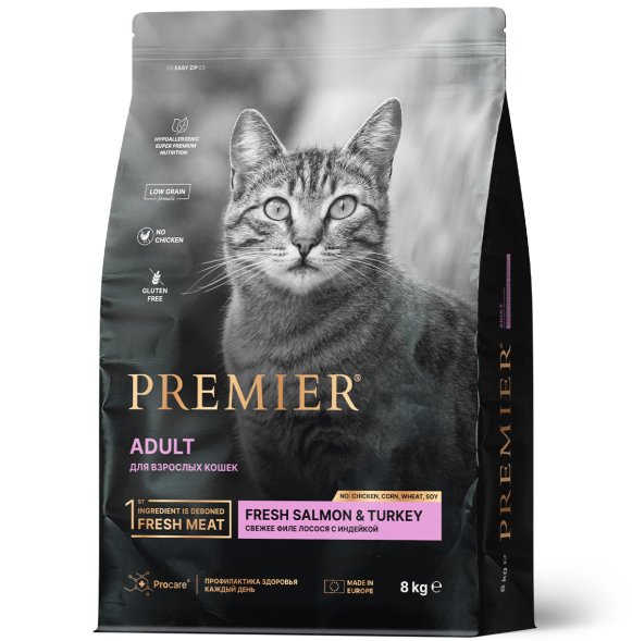 Premier - Сухой корм для взрослых кошек, с Лососем и Индейкой (Salmon&amp;amp;Turkey)