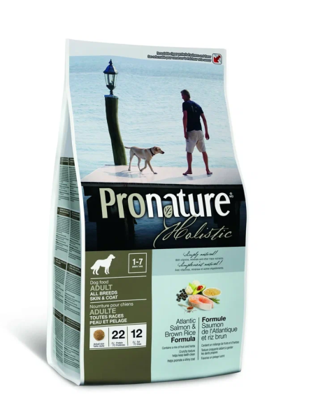 Pronature Holistic - Сухой корм для собак для кожи и шерсти, с лососем и рисом