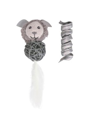 Petpark - Игрушка для кошек, Космический пёс и пружинка с кошачьей мятой (2 шт в комплекте)