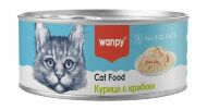 Wanpy Cat - Консервы для кошек "Курица с крабом" 95 г