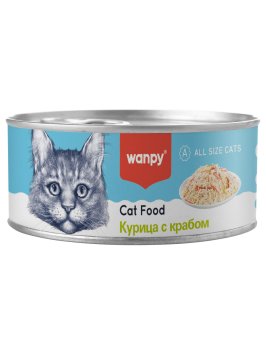 Wanpy Cat - Консервы для кошек "Курица с крабом" 95 г