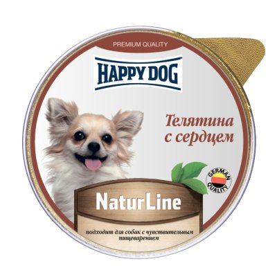 Happy Dog - Паштет для собак, Телятина с сердцем 125гр