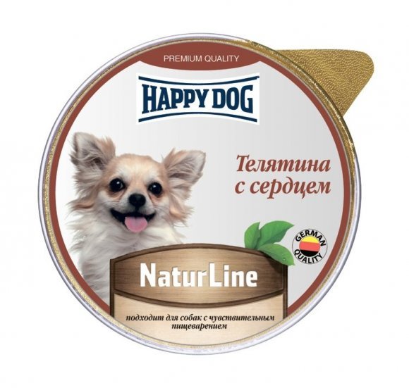 Happy Dog - Паштет для собак, Телятина с сердцем 125гр