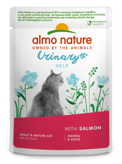 Almo Nature - Полнорационный консервированный корм для взрослых кошек с лососем в соусе 85г