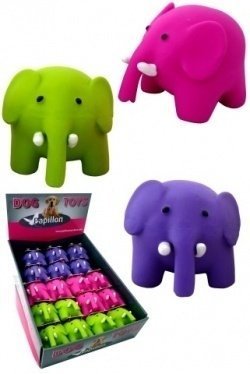 Papillon - Латексная игрушка для собак "Цветные слоники", 8,5 см, цвета в ассортименте