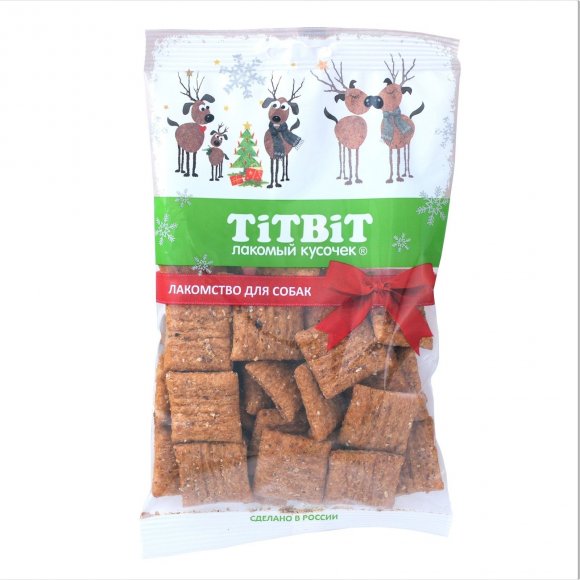 TiTBiT - Новогодняя коллекция Начос в мясной обсыпке для собак 75гр