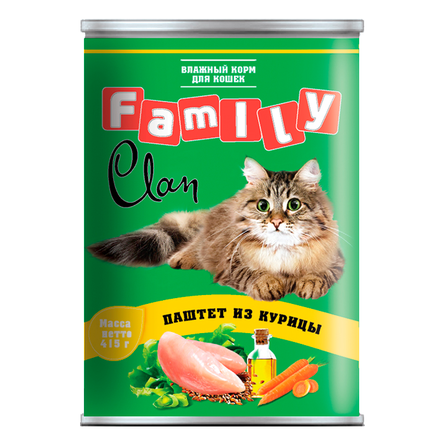 Clan Family - Консервы для кошек паштет из курицы №27 415г
