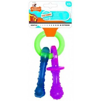 Nylabone - Соска для щенков с режущимися зубами, аромат бекона, XS