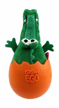 GiGwi - Игрушка для собак, "Крокодил" неваляшка, С пищалкой, Текстиль, Резина