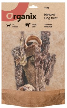 Organix - Премиум лакомство для собак, Ассорти Говяжье, 50 гр