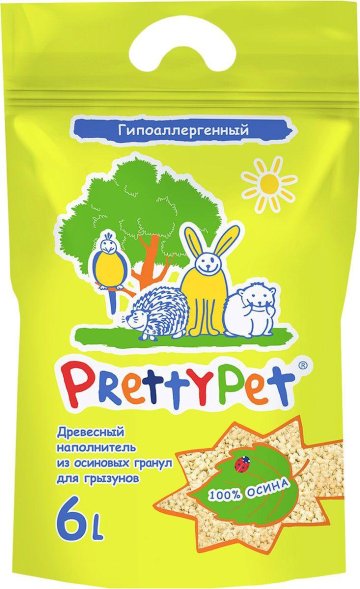 Pretty Cat - Наполнитель для грызунов осиновые гранулы 6л