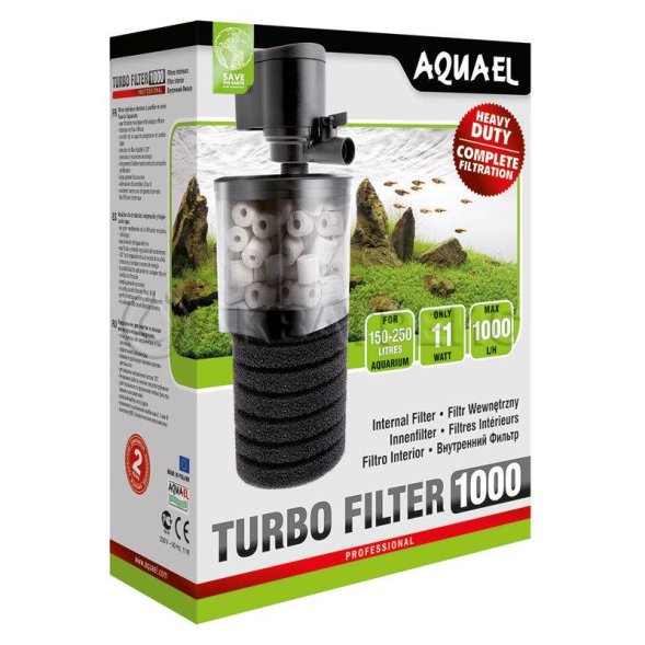 AquaEL TurboFilter 1000 - Внутренний фильтр для аквариумов от 150 до 250 л, 1000 л/ч
