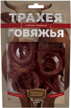 Деревенские Лакомства - Трахея говяжья с мясом курицы 50гр