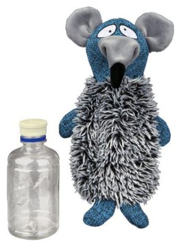 Trixie - Игрушка Крыса с бутылкой, 21 см, плюш/текстиль/пластик