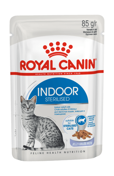 Royal Canin Indoor Sterilised - Паучи для домашних стерилизованных кошек, в желе 85гр