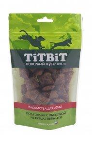 TitBit Золотая коллекция -  Лакомство для собак "подушечки с обсыпкой из говяжьего рубца" 80гр